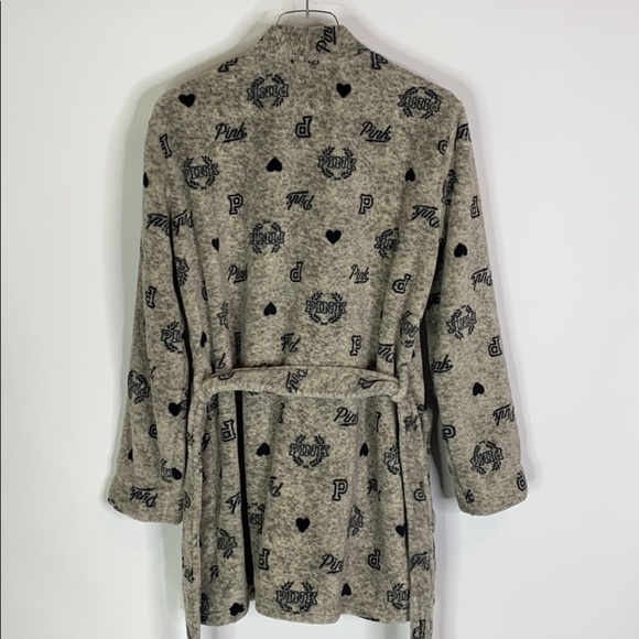 PINK Victoria’s Secret Gray Teddy Robe Size XS/S - Picture 6 of 7